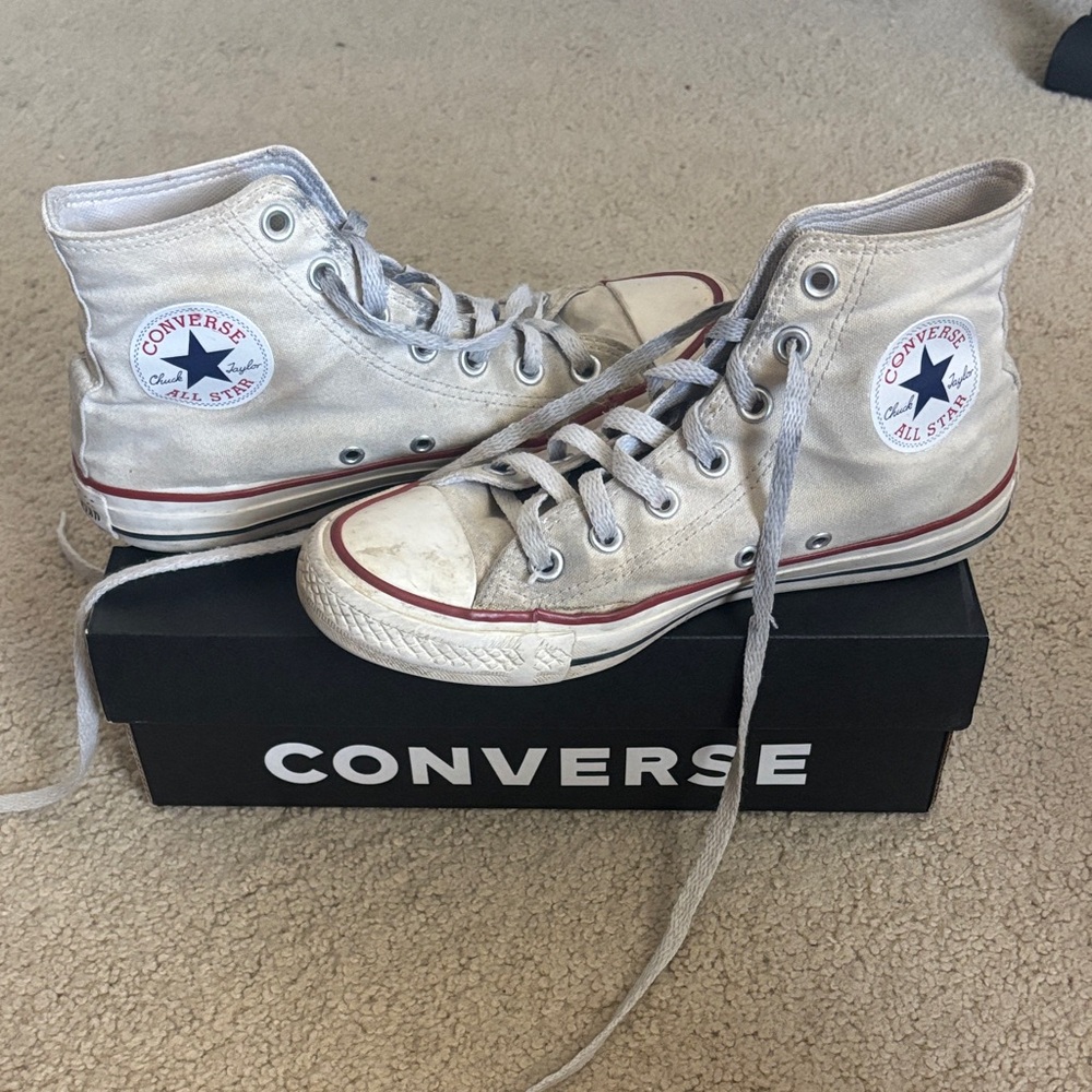 Converse High-Top Sneakers in Off-White